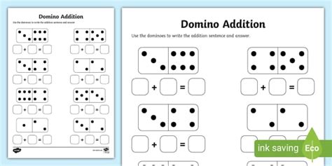 Domino Addition Activity Sheet Lehrer Gemacht Twinkl