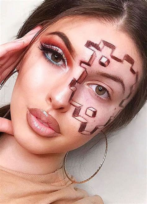 35 Creepy Crazy Creative Halloween Illusion Makeup Looks Ideas