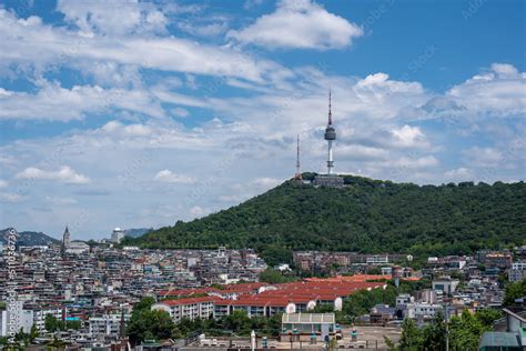 Itaewon District And Namsan Tower In Yongsan Seoul South Korea Stock