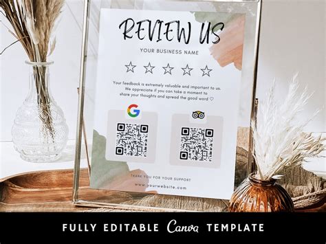 Review Request Qr Code Sign Template Business Review Us Invitation