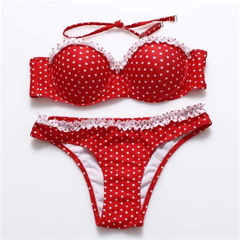 Polka Dot Small Chest Big Chest Bikini Swimsuit Female Steel Prop