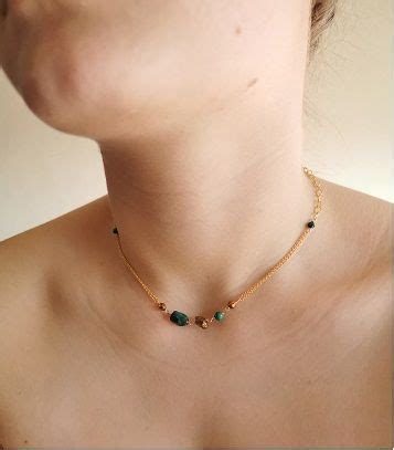 Collier Emma Gold Filled Malachite Bijoux Fantaisie Bijoux Bijoux