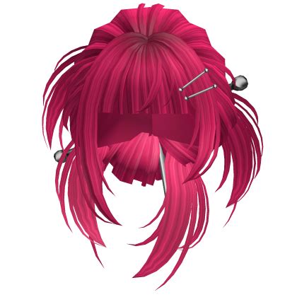 Fluffy Pinned Scene Bun Hot Pink Roblox