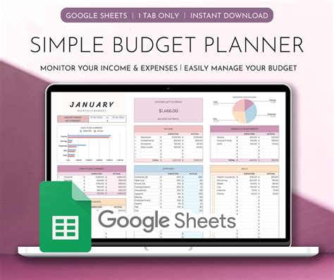 Planificateur De Budget Pour Google Sheets Mod Le De Feuille De Calcul