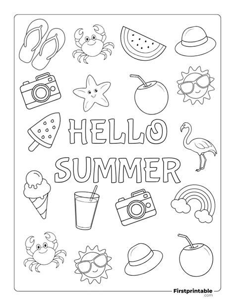 Summer Break Coloring Pages