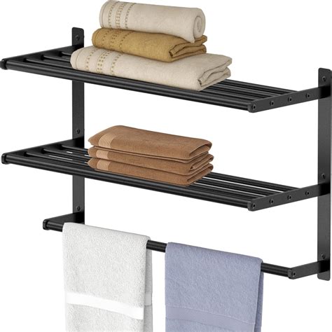 30 Inch Bathroom Shelf 3 Tier Wall Mounting Rack With Towel