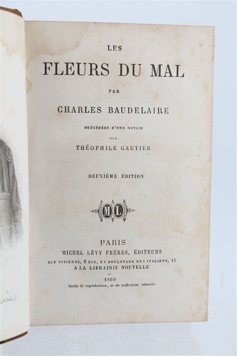 Baudelaire Les Fleurs Du Mal First Edition Edition Originale