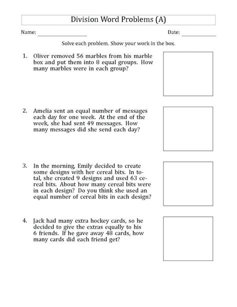 Math Grade 4 Worksheets Word Problems