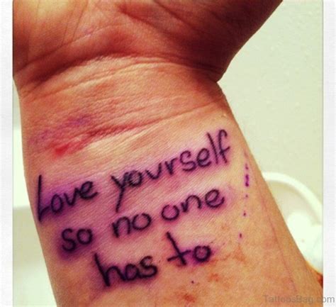 18 Cool Love Yourself Tattoos On Wrist