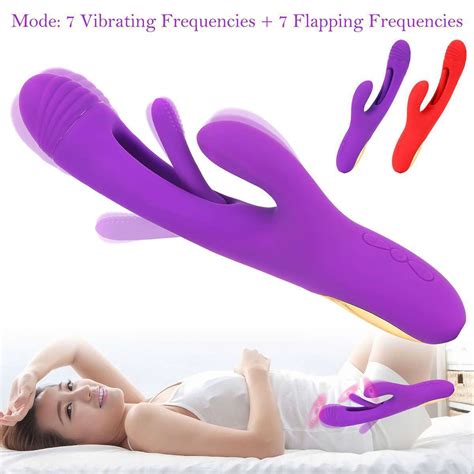 3 In 1 Flapping Rabbit Vibrator Tapping G Spot Massager Dildo Sex Toys