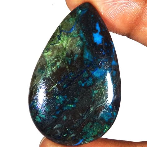 Natural Azurite Malachite Pear Cabochon Loose Gemstone Cts