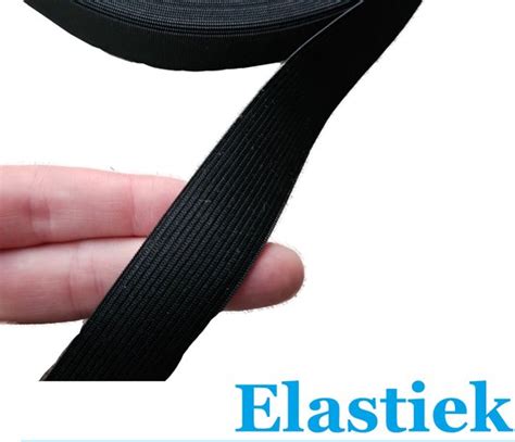 BamBella Elastiek 1 Meter Zwart 25 Mm Breed Taille Band