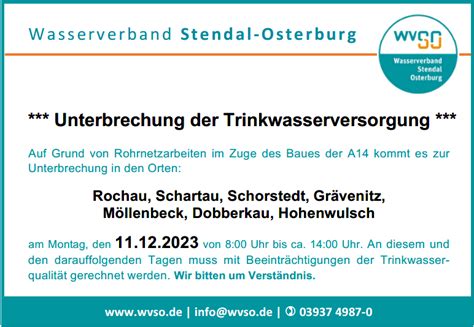 Unterbrechung Der Trinkwasserversorgung Am 11 12 2023 Wasserverband