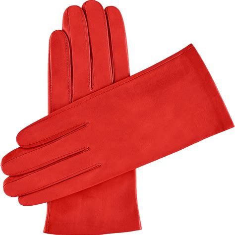 Red Leather Gloves Silk Lined Handmade In Italy Leather Gloves Online