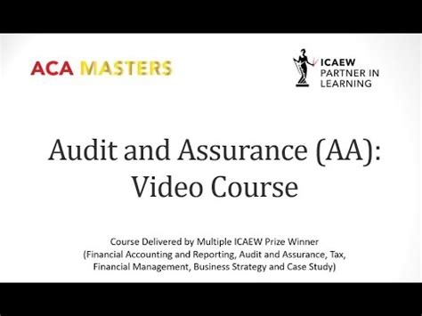 How To Pass The Icaew Aca Audit And Assurance Aa Exam Youtube