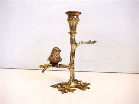 Vintage Brass Candlestick Holder Bird And Branch Candle Holder Brass Candlestick Of Bird On