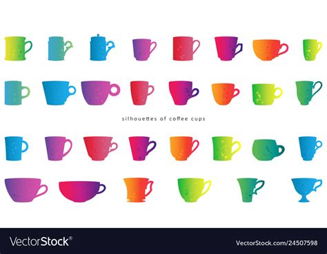 Coffee cups shapes Royalty Free Vector Image - VectorStock