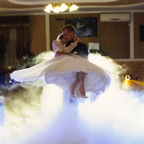 Bride And Groom Dancing On The Wedding Stock Image Image Of Happiness