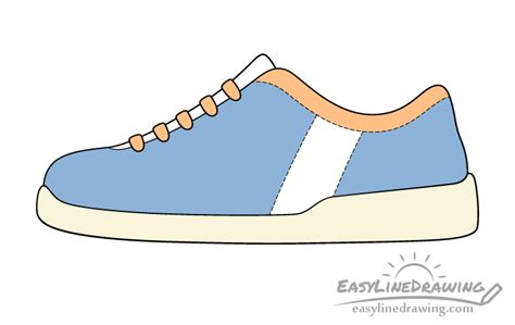 How To Draw A Shoe Step By Step Easylinedrawing