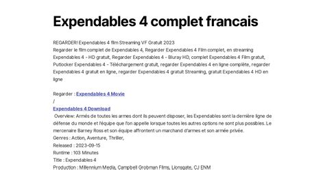 Expendables Complet Francais