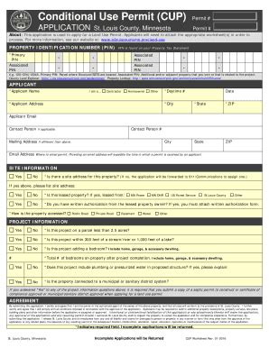 Fillable Online Conditional Use Permit Cup Permit Fax Email Print