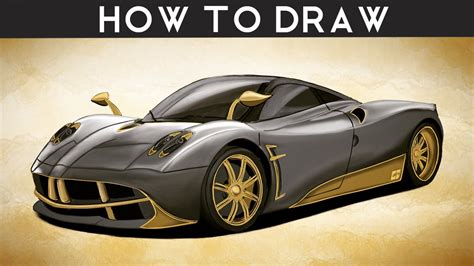 How To Draw A Pagani Huayra Step By Step Drawingpat Youtube