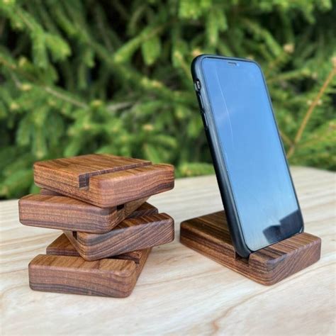 Wooden Phone Holder Etsy