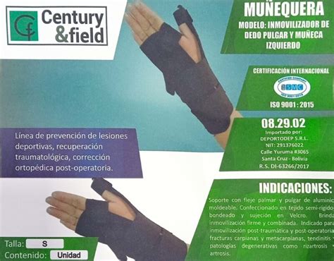 MUÑEQUERA INMOVILIZADOR DE DEDO PULGAR Y MUÑECA IZQUIERDO