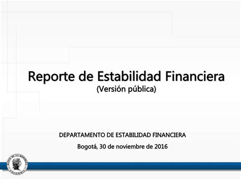 PDF Reporte De Estabilidad Financiera Banrep Gov Co Ejercicios De