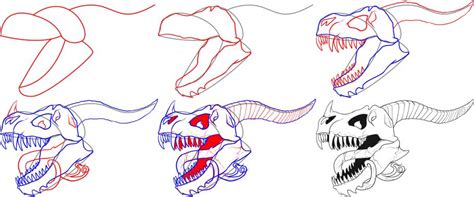 How To Draw A Dragon Skull Step By Step - DRAWINGS OF LOVE