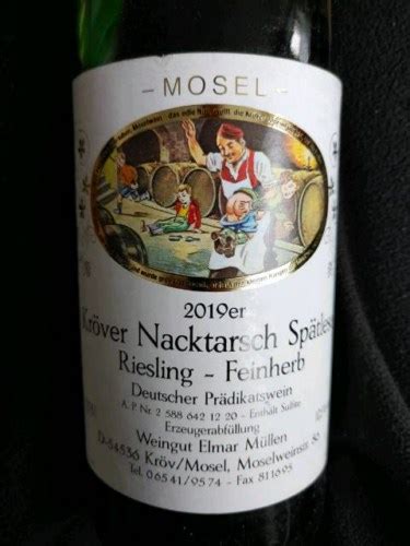 Elmar Müllen Kröver Nacktarsch Spätlese Riesling Feinherb Vivino US