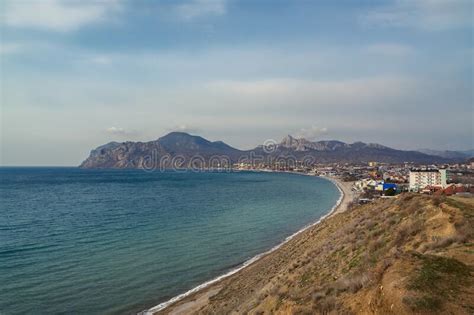 View Of Seaside Resort City Koktebel Mountain Kara Dag From Hill In