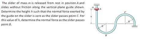 [solved] The Slider Of Mass M Is Released From Rest In Po