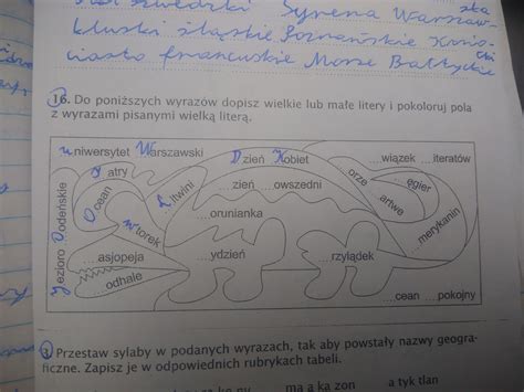 Do poniższych wyrazów dopisz wielkie lub małe litery Pokoloruj pola z