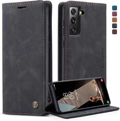 CaseMe Coque Pour Samsung Galaxy S21 FE 5G Housse En Cuir Premium PU