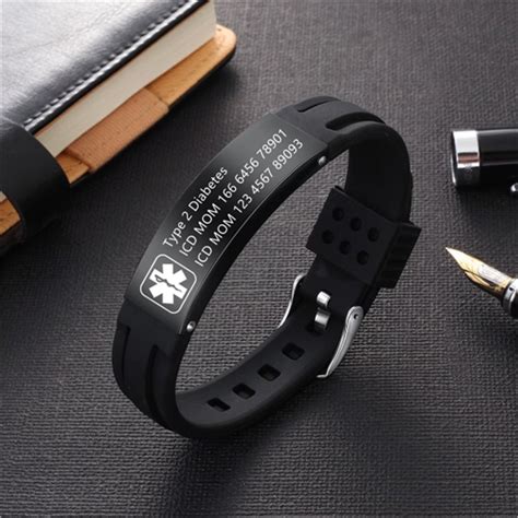 Customized Silicone Medical Alert Braceletengraved Medical Information And Alert Idsporty