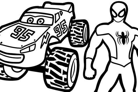 Printable Spiderman Car Coloring Pages