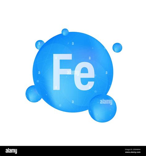 Mineral Fe Ferum Blue Shining Pill Capsule Icon Vector Stock