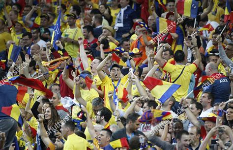 Romania Supporters Celebrate Their Teams Equalizing Editorial Stock