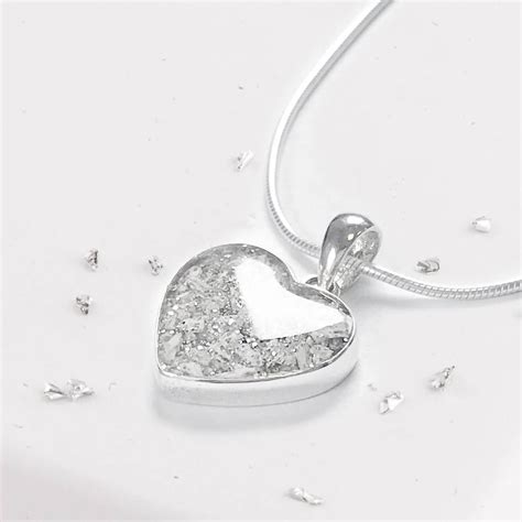 Ashes Memorial Inlaid Heart Necklace By Ashes Memorial Jewellery