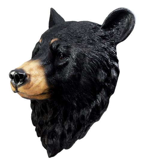 Ebros Large Olympic Black Bear Head Wall Decor Plaque 16tall Taxidermy