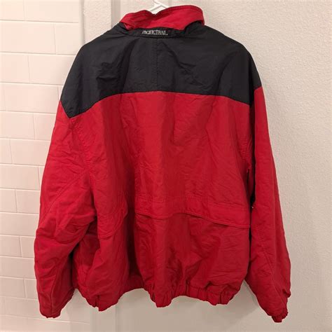 London Fog Men S Black And Red Jacket Depop