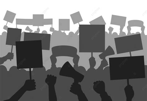 Protest Crowd Vector Hd Images Protesters People Crowd Silhouette