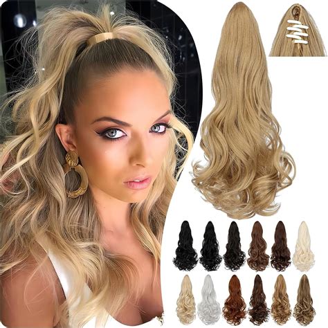 Amazon Cephermer Ponytail Extension Claw Long Curly Wavy Clip