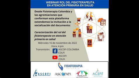 Webinar Rol del Fisioterapeuta en Atención Primaria en Salud YouTube