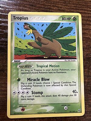 Pok Mon Card Tcg Tropius Ex Deoxys Regular Rare Ebay