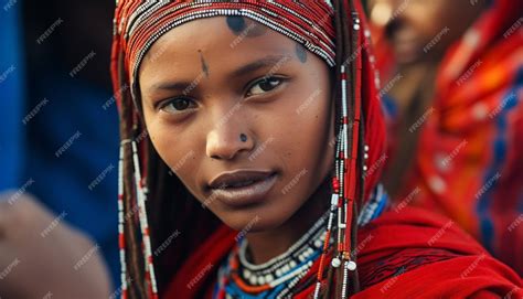 Premium Photo Smiling Young Woman In Traditional African Clothing