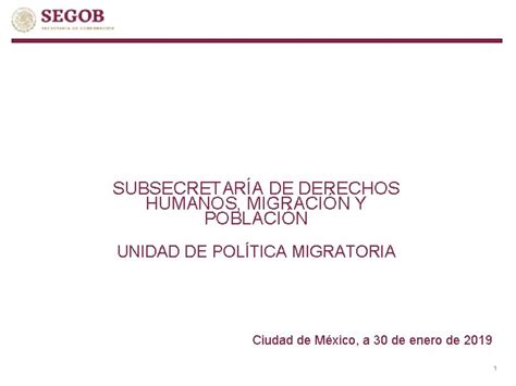 SUBSECRETARA DE DERECHOS HUMANOS MIGRACIN Y POBLACIN UNIDAD