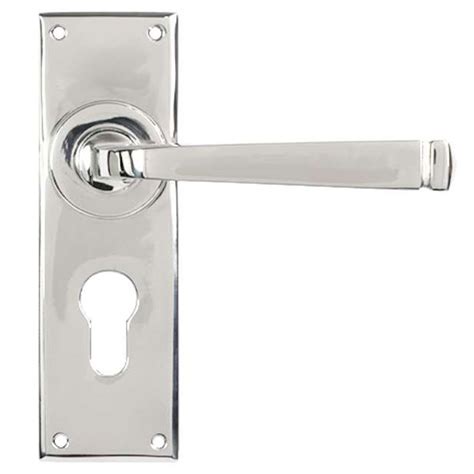 From The Anvil Avon Lock Handles Euro Profile Polished Stainless