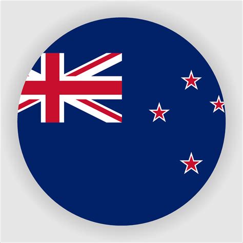 zealand flat rounded national flag icon vector  vector art